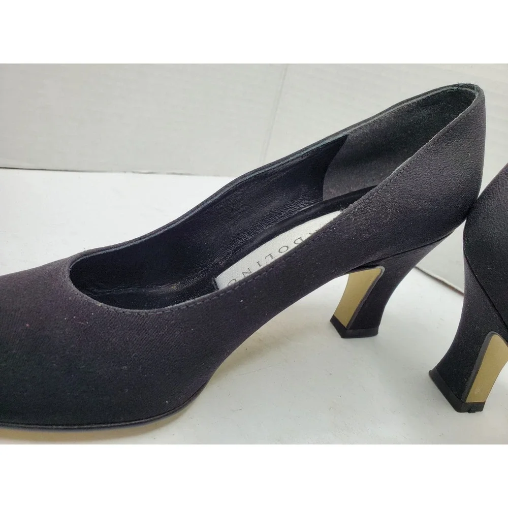 Bandolino Candy Womens Pump Dress Shoe Black Fabric &Leather 2-1/4 Heels Size 6M